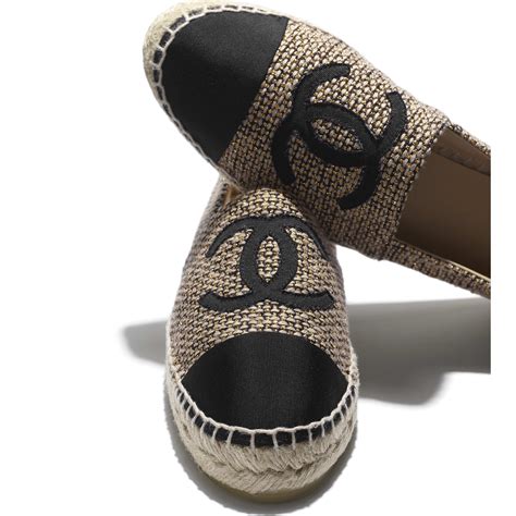 chanel espadrilles black and gold|chanel espadrilles all black.